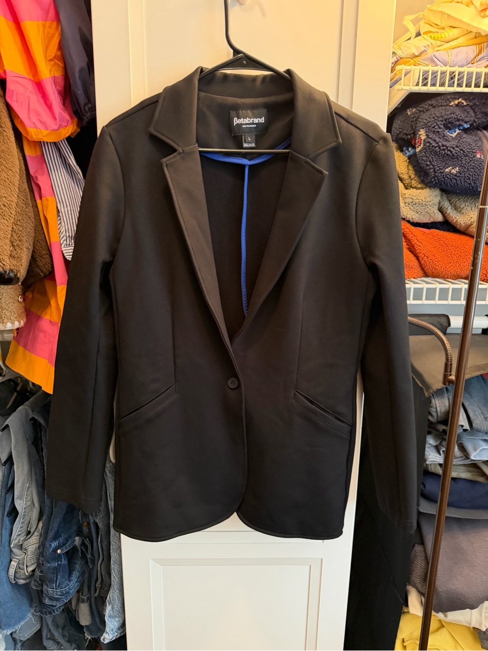 Betabrand Stretch Ponte Blazer Black size Large